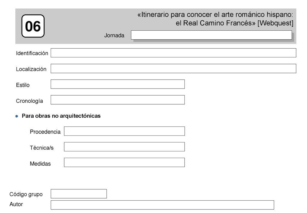 «Itinerario para conocer el arte románico hispano: el Real Camino Francés» [Webquest]
