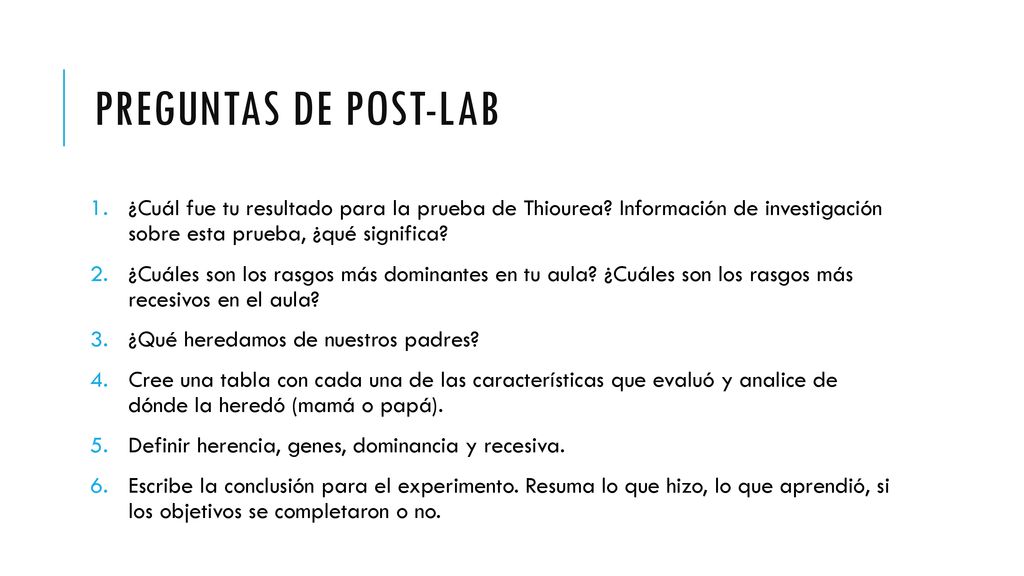Preguntas de Post-lab ¿Cuál fue tu resultado para la prueba de Thiourea Información de investigación sobre esta prueba, ¿qué significa