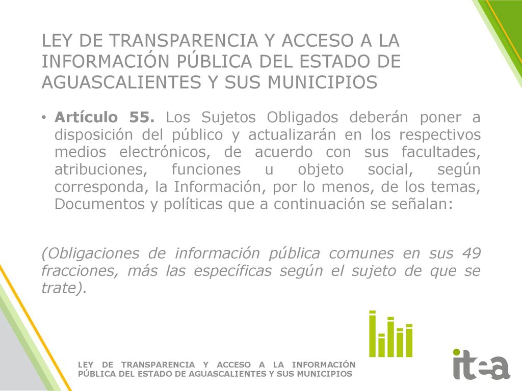 LEY DE TRANSPARENCIA Y ACCESO A LA INFORMACIÓN PÚBLICA DEL ESTADO DE AGUASCALIENTES Y SUS MUNICIPIOS
