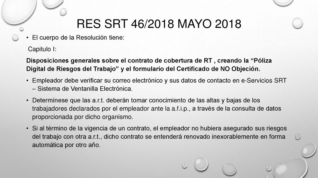 Res SRT 46/2018 mayo 2018 El cuerpo de la Resolución tiene: