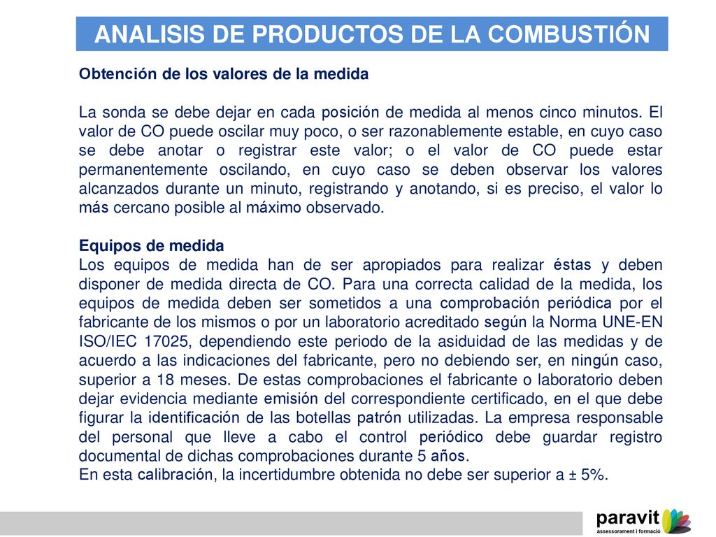 ANALISIS DE PRODUCTOS DE LA COMBUSTIÓN