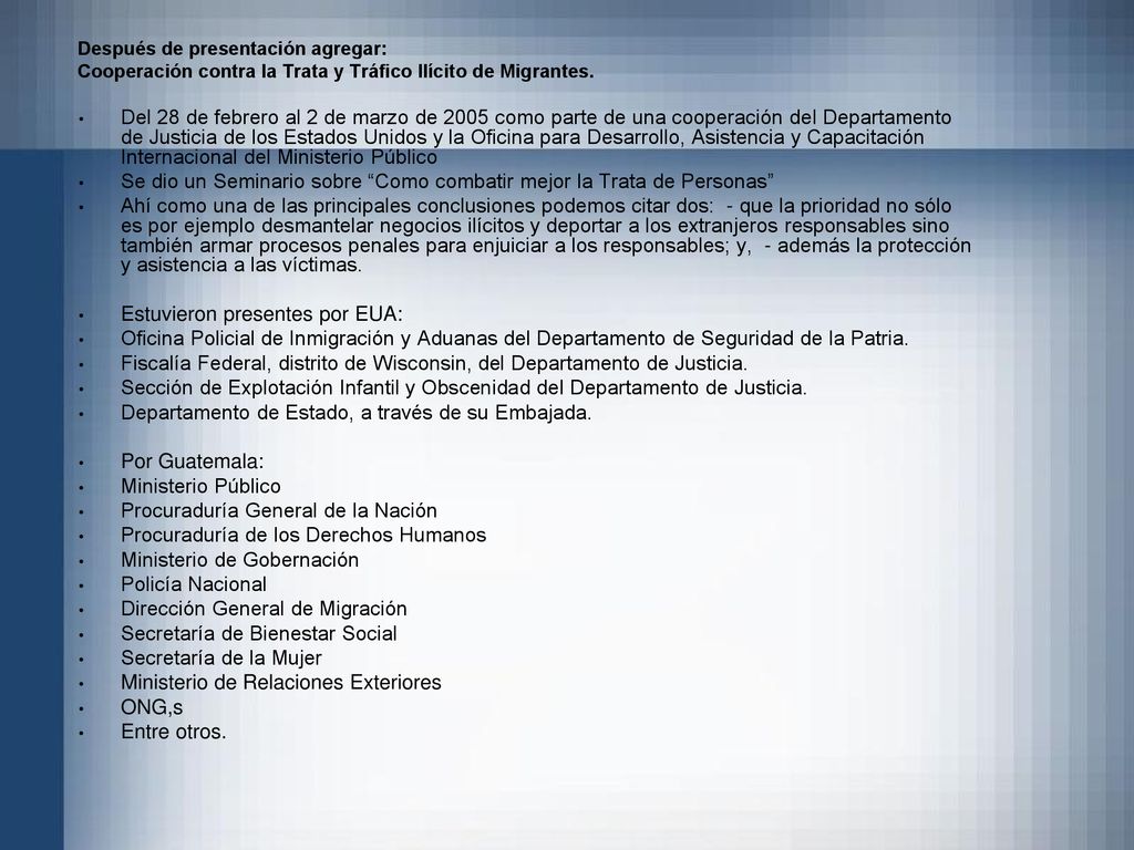Se dio un Seminario sobre Como combatir mejor la Trata de Personas