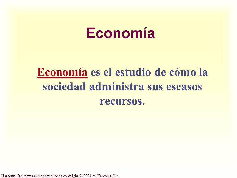 Economía Economía es el estudio de cómo la sociedad administra sus escasos recursos.