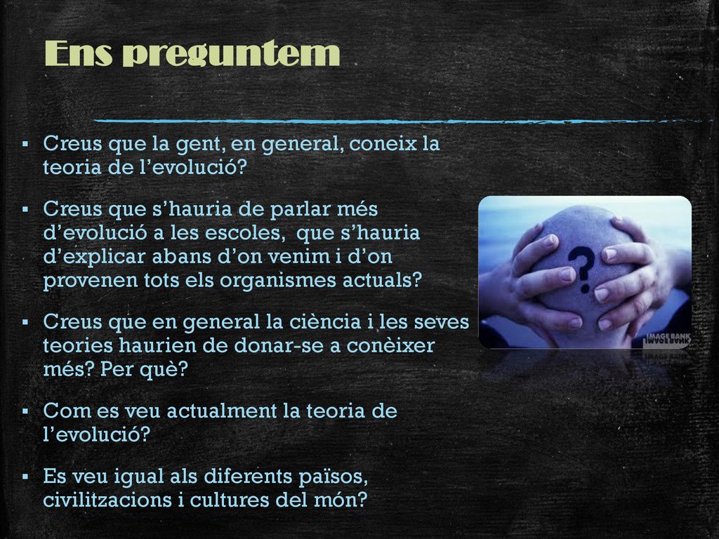 Ens preguntem Creus que la gent, en general, coneix la teoria de l’evolució