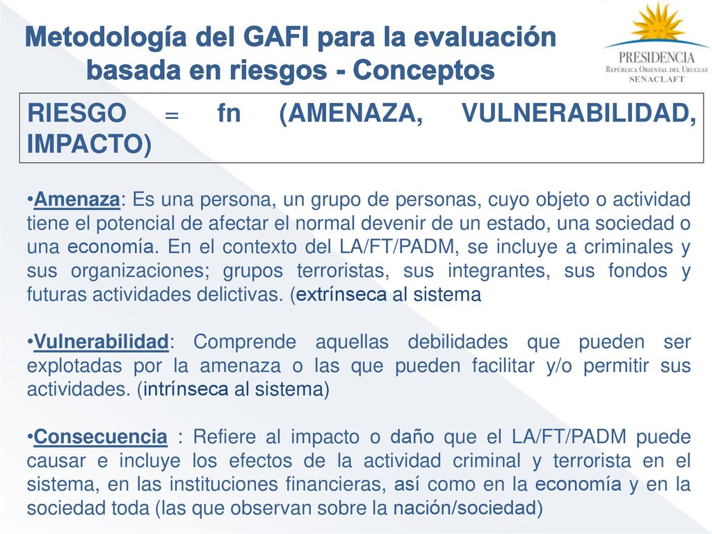 Metodología del GAFI para la evaluación basada en riesgos - Conceptos