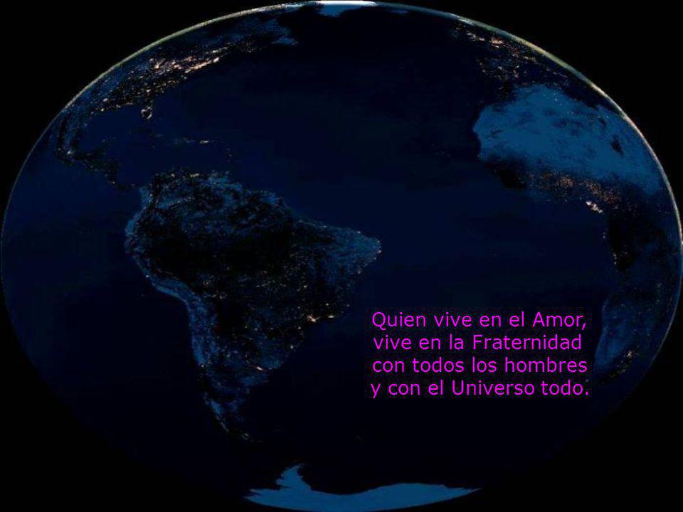 Quien vive en el Amor, vive en la Fraternidad con todos los hombres y con el Universo todo.