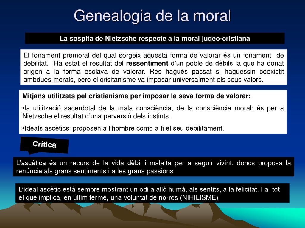 La sospita de Nietzsche respecte a la moral judeo-cristiana