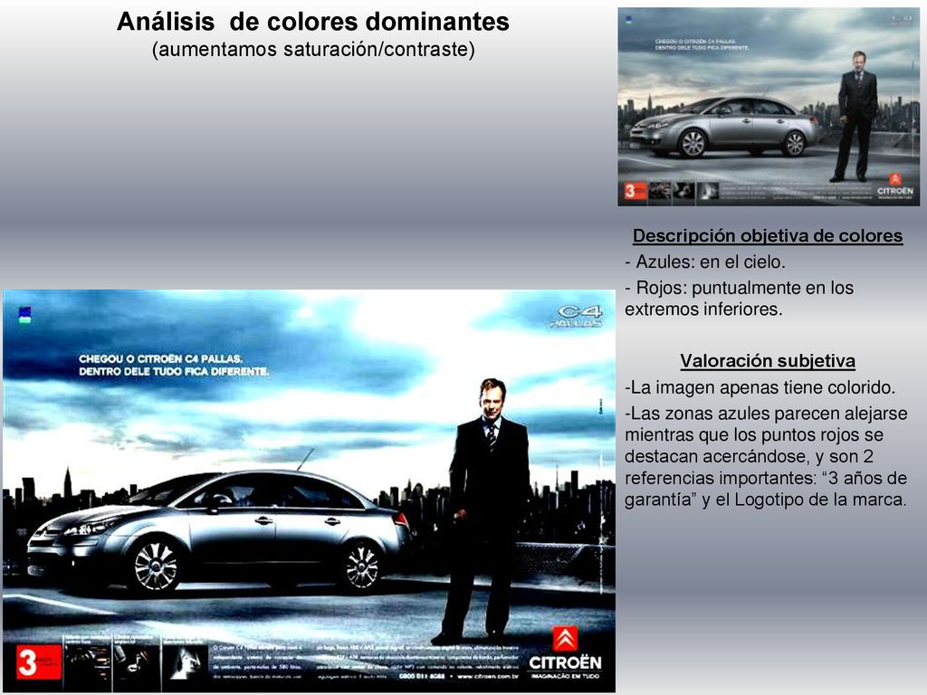 Análisis de colores dominantes (aumentamos saturación/contraste)