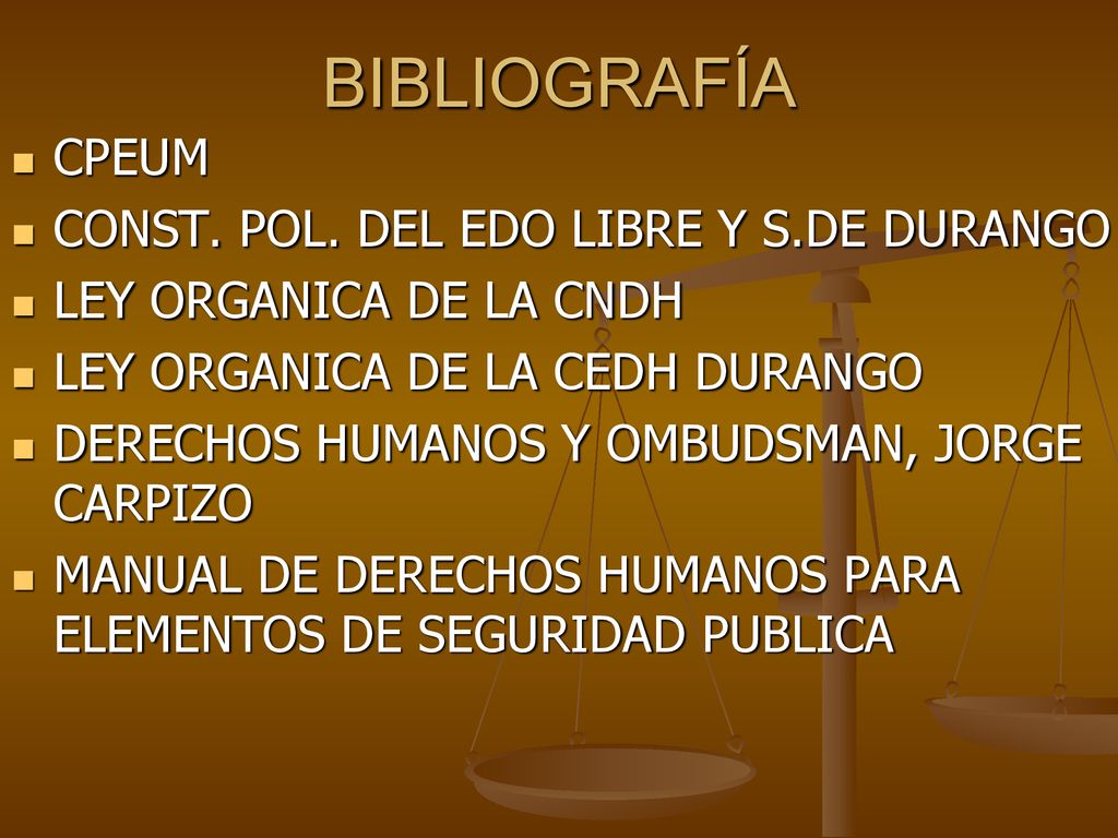 BIBLIOGRAFÍA CPEUM CONST. POL. DEL EDO LIBRE Y S.DE DURANGO