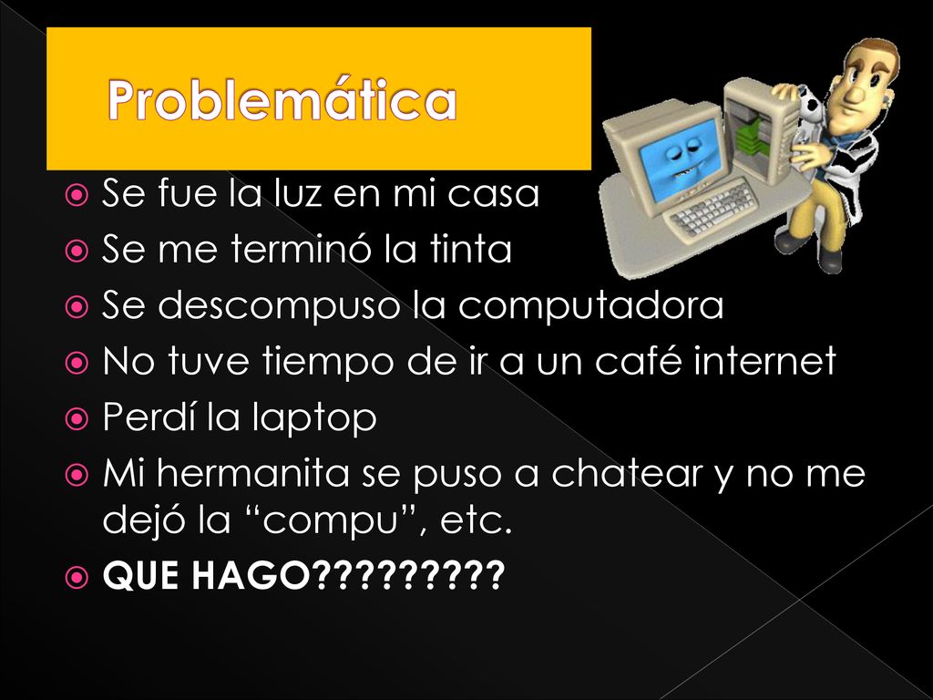 Problemática Se fue la luz en mi casa Se me terminó la tinta