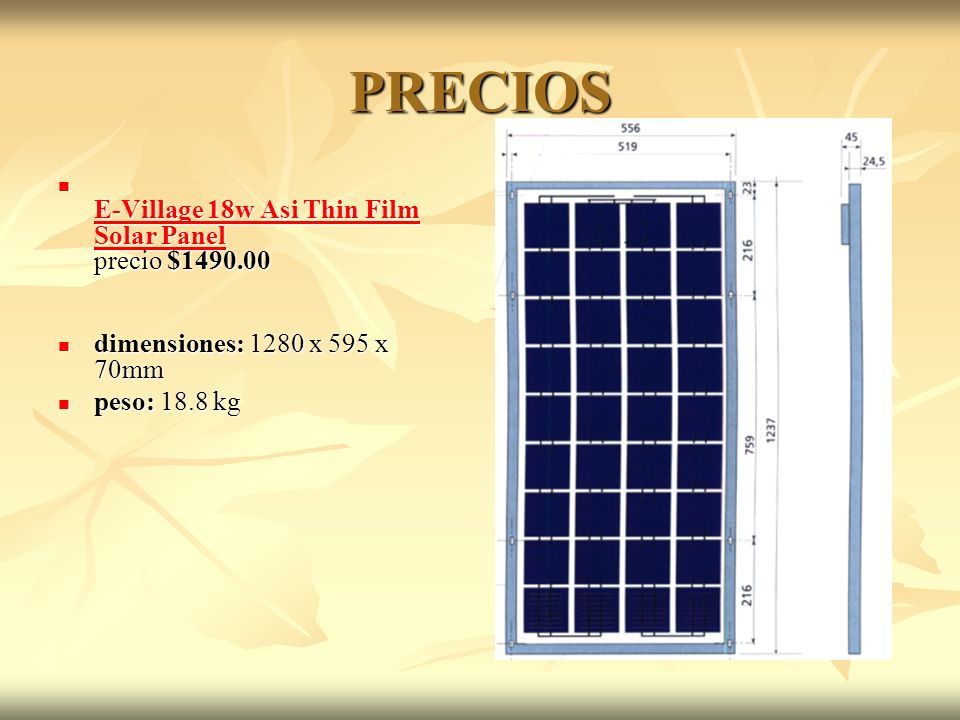 PRECIOS E-Village 18w Asi Thin Film Solar Panel precio $