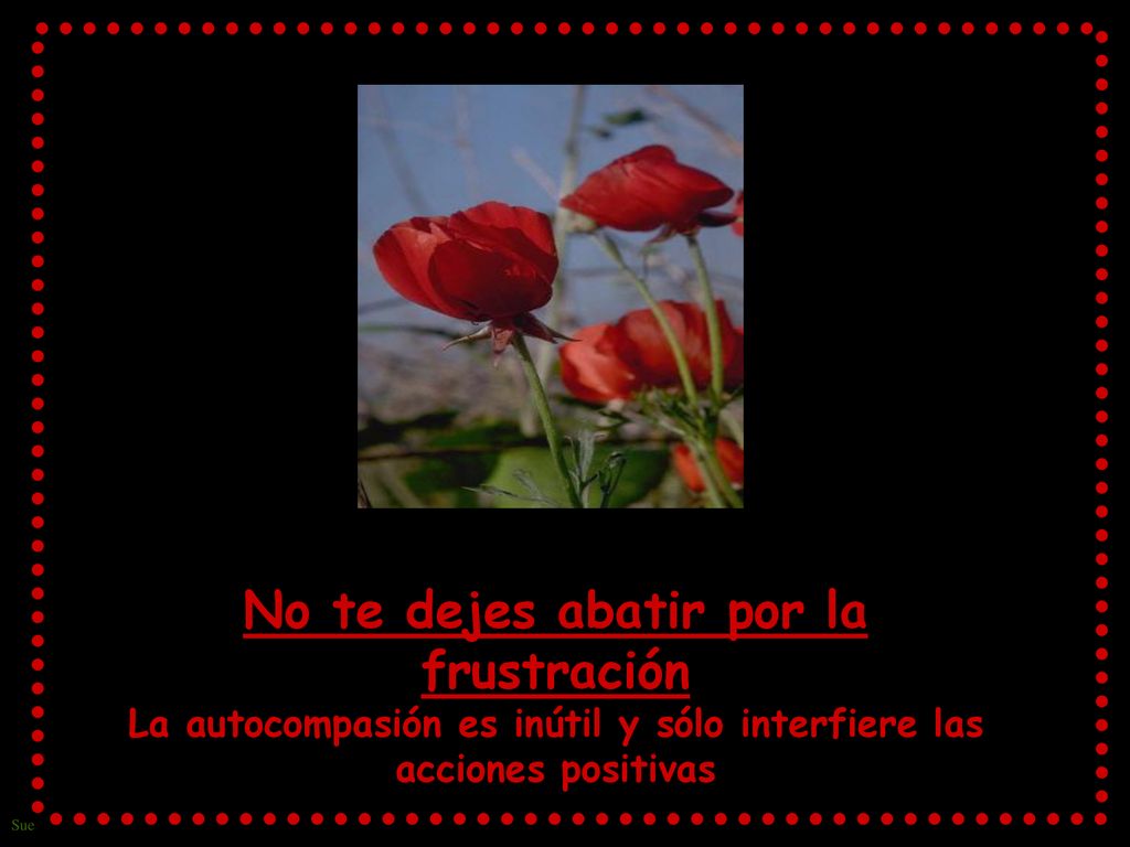 No te dejes abatir por la frustración La autocompasión es inútil y sólo interfiere las acciones positivas