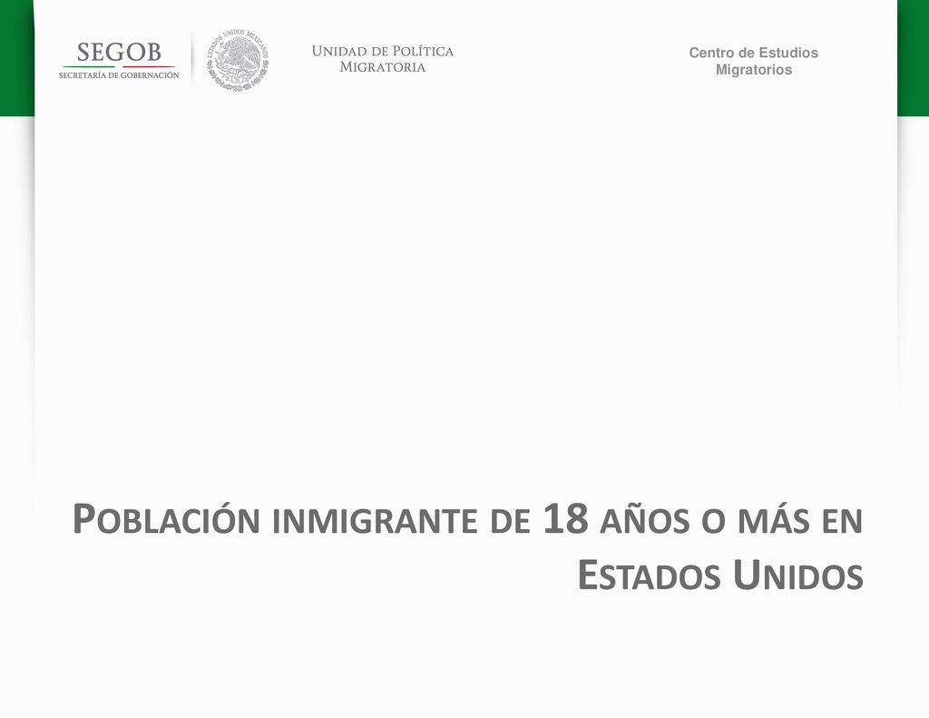 Población inmigrante de 18 años o más en Estados Unidos
