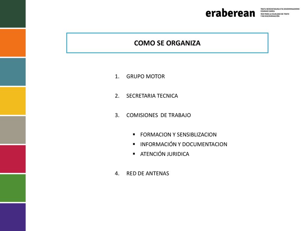 COMO SE ORGANIZA GRUPO MOTOR SECRETARIA TECNICA COMISIONES DE TRABAJO