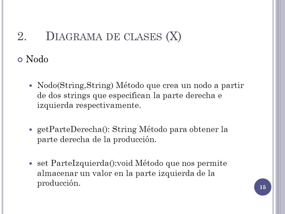 2. Diagrama de clases (X) Nodo