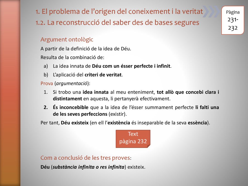 1. El problema de l’origen del coneixement i la veritat