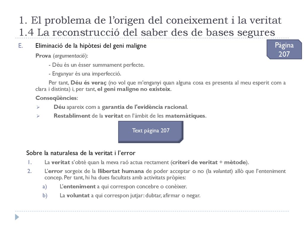 1. El problema de l’origen del coneixement i la veritat 1