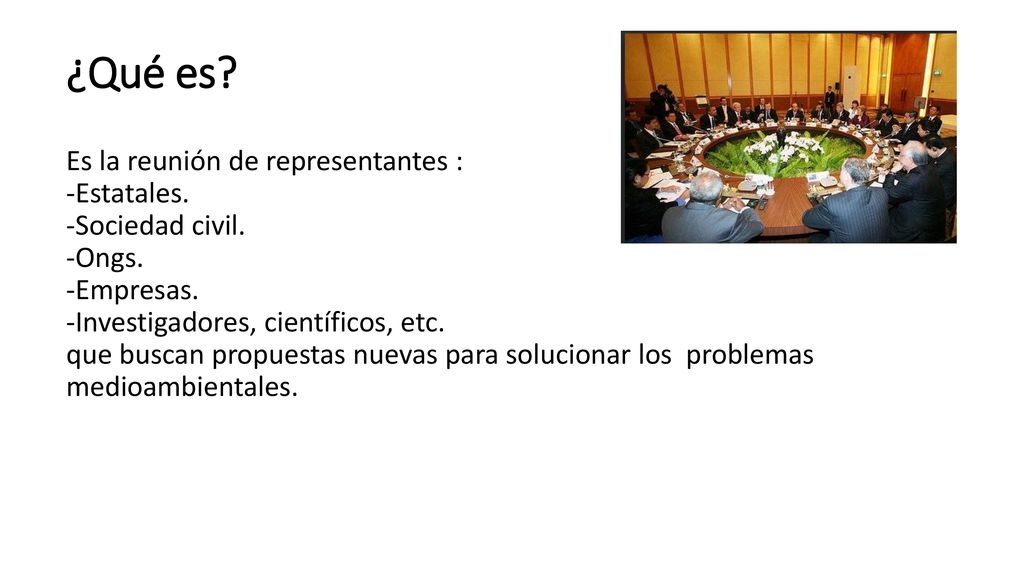 ¿Qué es. Es la reunión de representantes : -Estatales. -Sociedad civil
