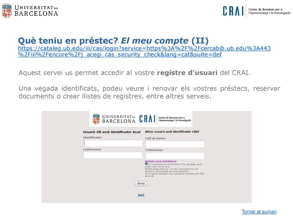 Què teniu en préstec. El meu compte (II)   ub