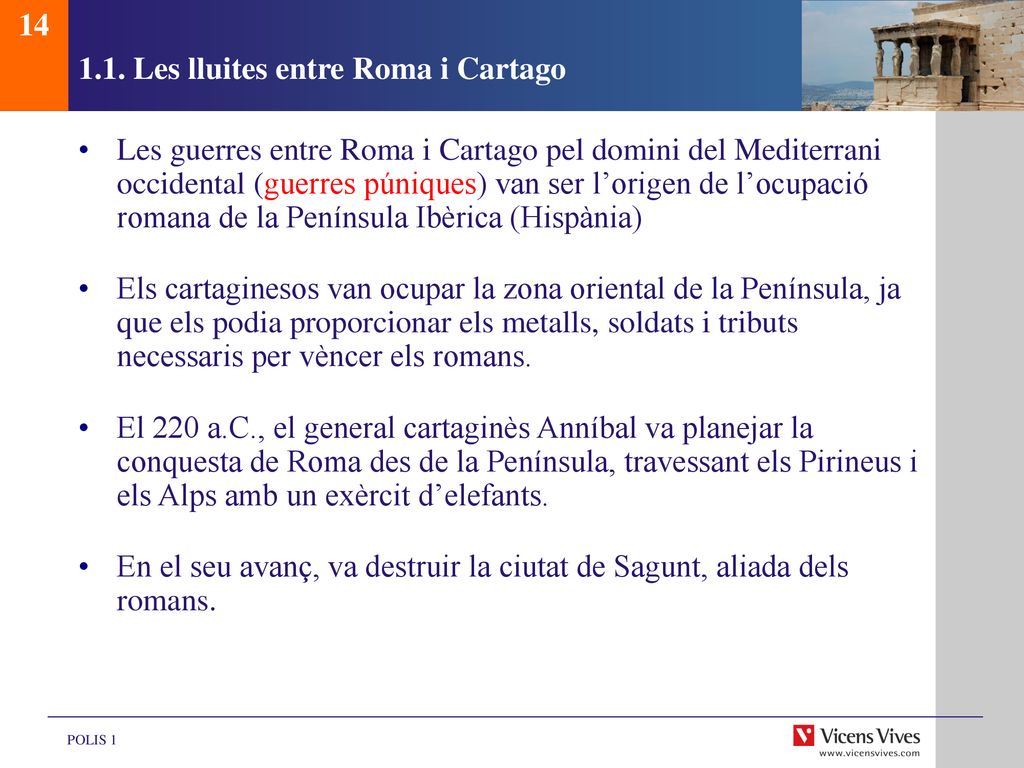 1.1. Les lluites entre Roma i Cartago