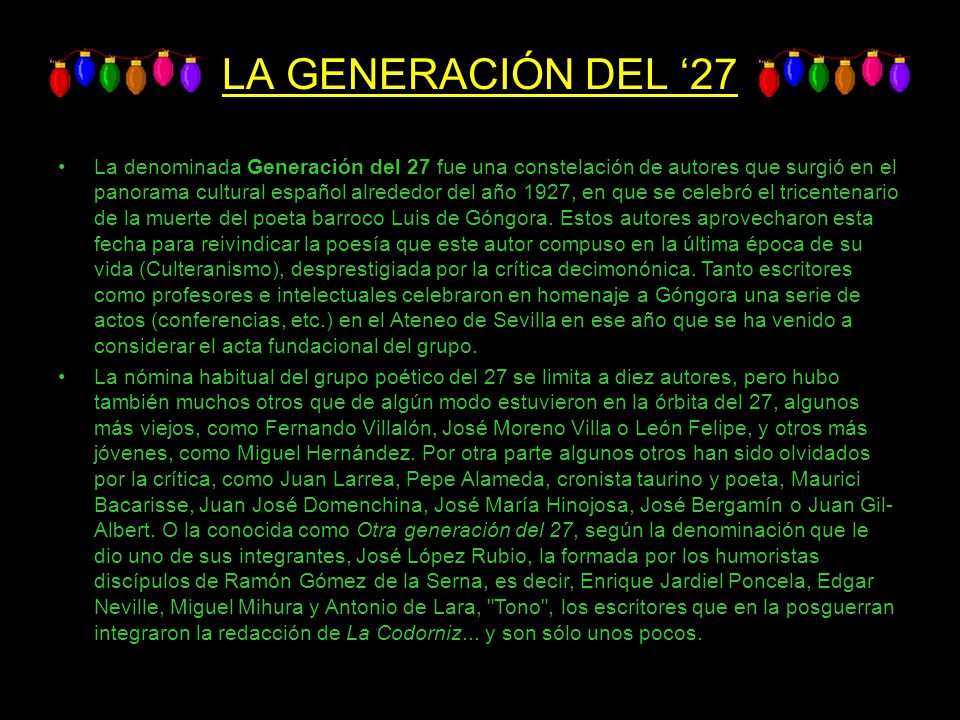 LA GENERACIÓN DEL ‘27