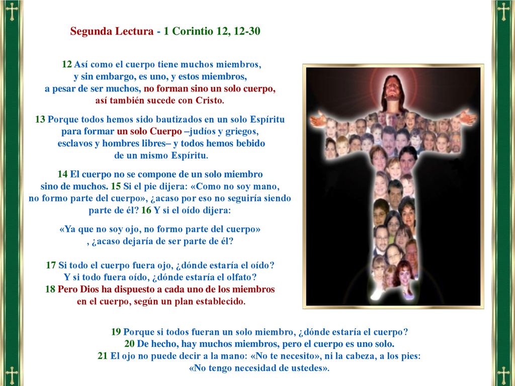 Segunda Lectura - 1 Corintio 12, 12-30