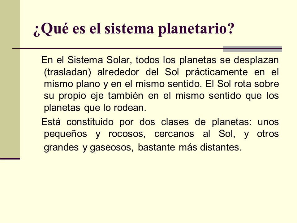 ¿Qué es el sistema planetario
