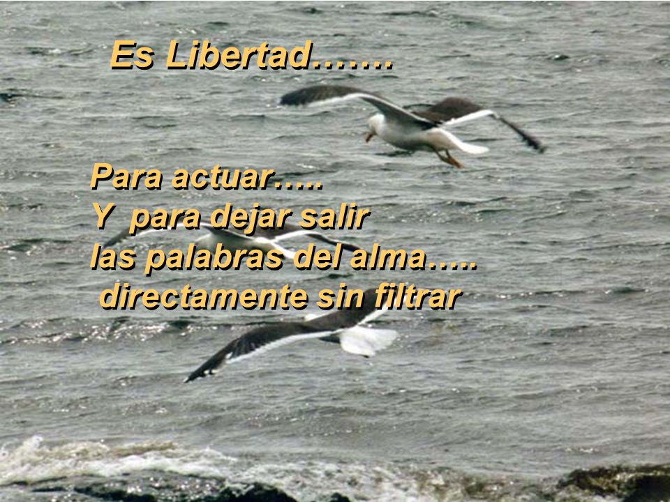 Es Libertad……. Para actuar….. Y para dejar salir