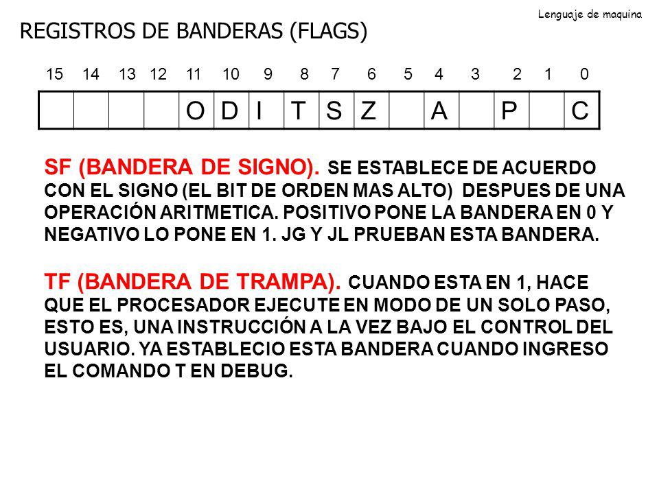 O D I T S Z A P C REGISTROS DE BANDERAS (FLAGS)