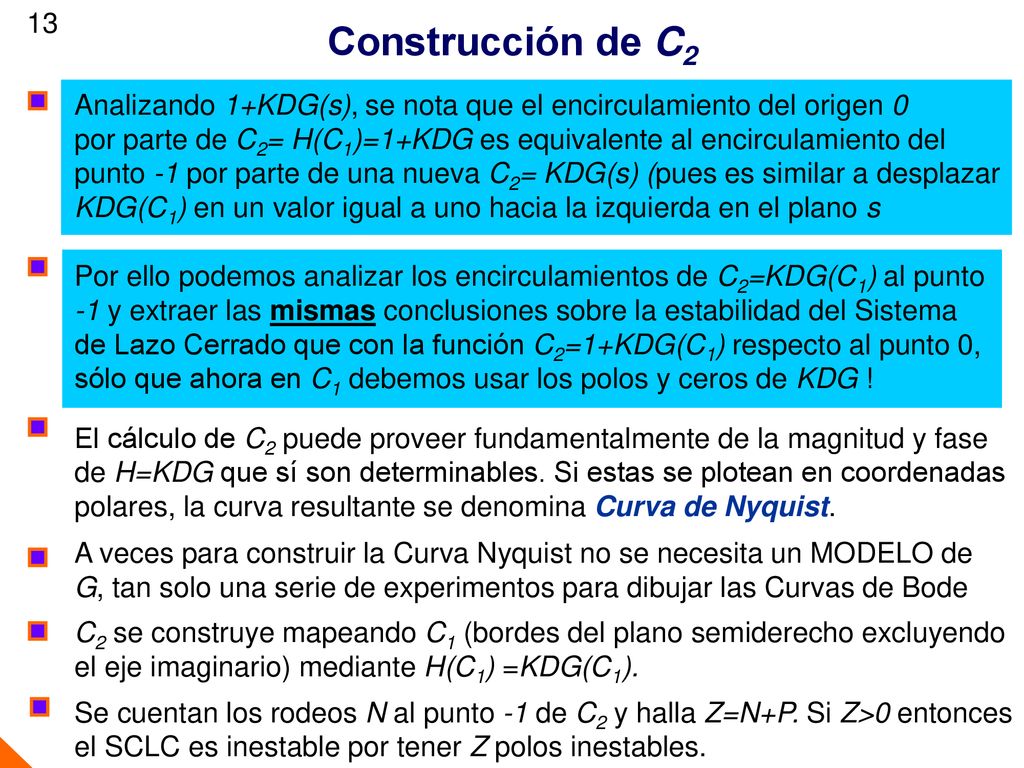 Construcción de C2 Analizando 1+KDG(s), se nota que el encirculamiento del origen 0.