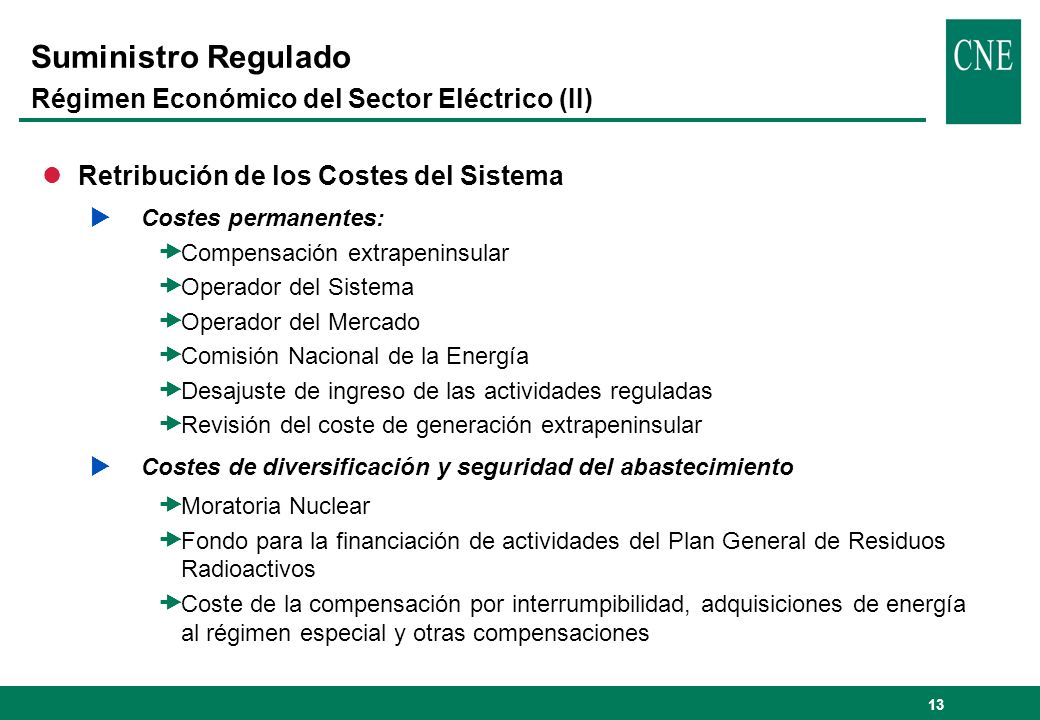 Suministro Regulado Régimen Económico del Sector Eléctrico (II)