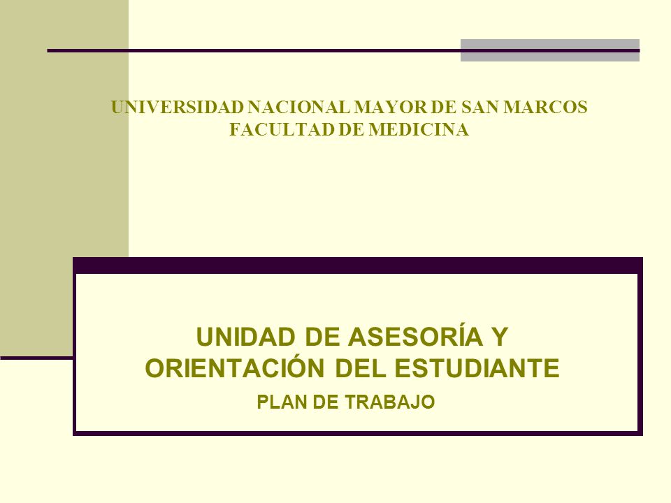UNIVERSIDAD NACIONAL MAYOR DE SAN MARCOS FACULTAD DE MEDICINA