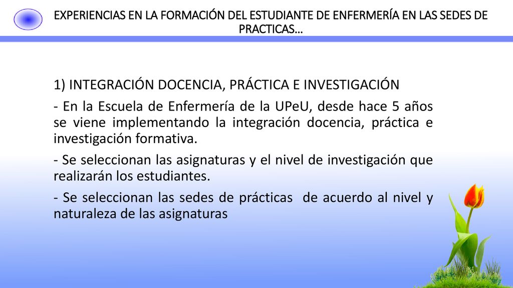 EXPERIENCIAS EN LA FORMACIÓN DEL ESTUDIANTE DE ENFERMERÍA EN LAS SEDES DE PRACTICAS…