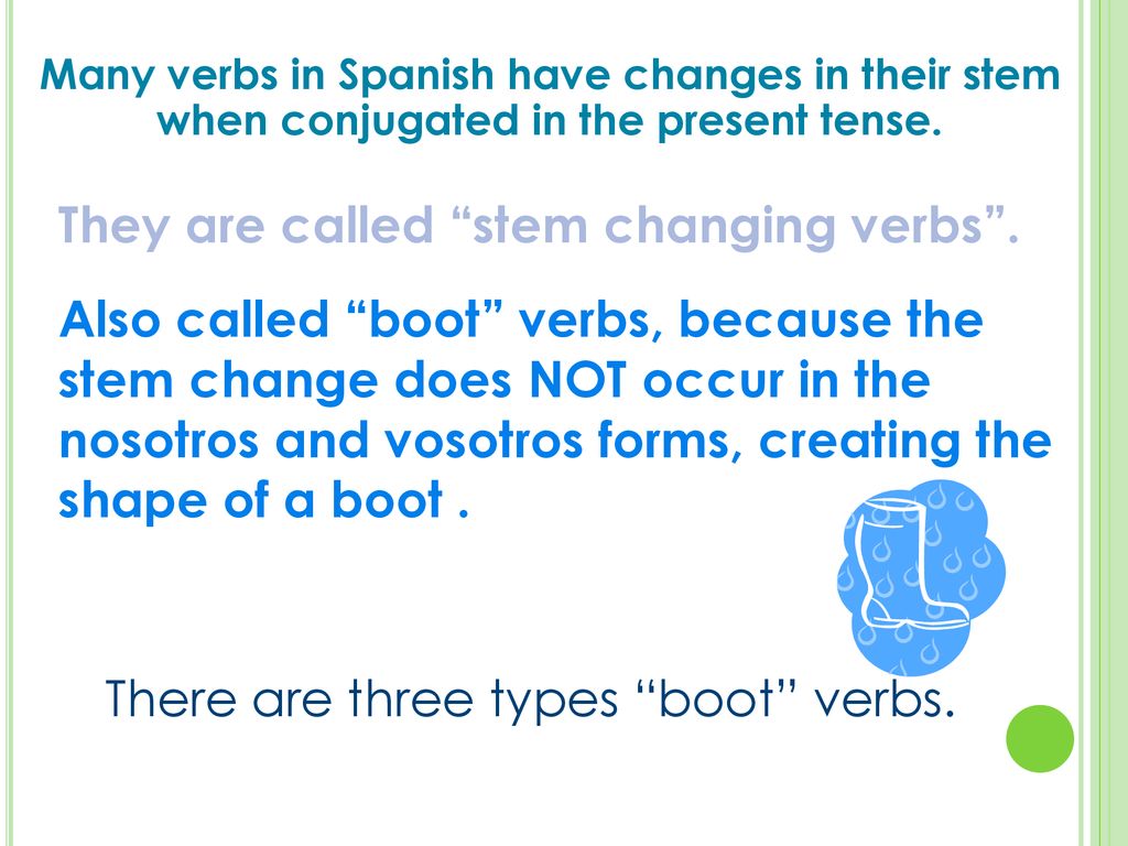 There are three types boot verbs.