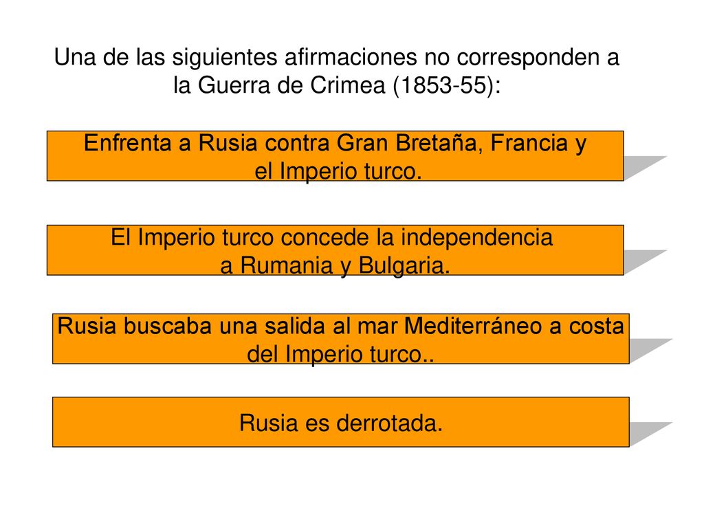 Enfrenta a Rusia contra Gran Bretaña, Francia y el Imperio turco.