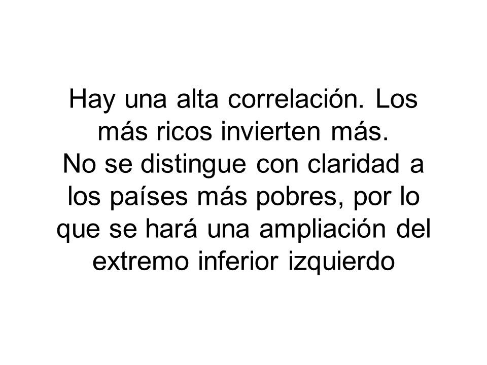 Hay una alta correlación. Los más ricos invierten más