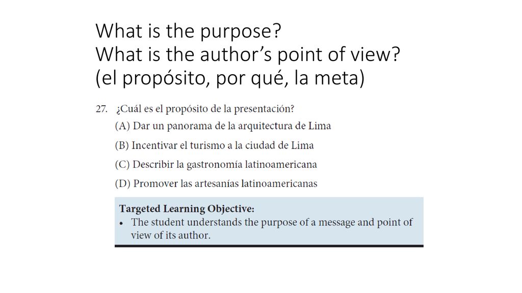 What is the purpose. What is the author’s point of view