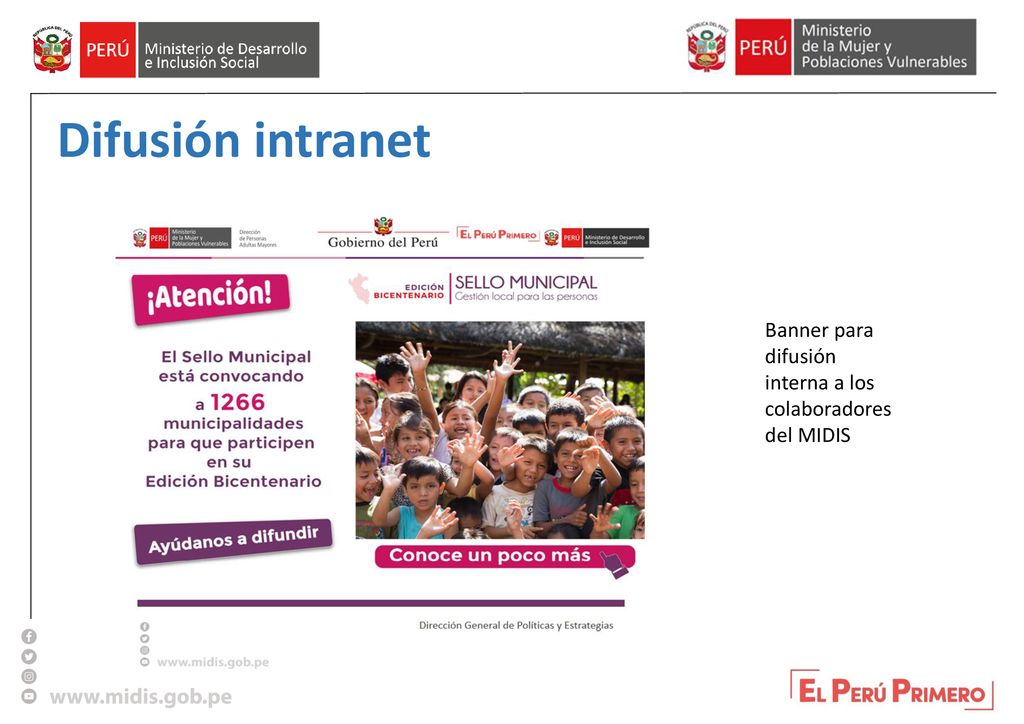 Difusión intranet Banner para difusión interna a los colaboradores del MIDIS