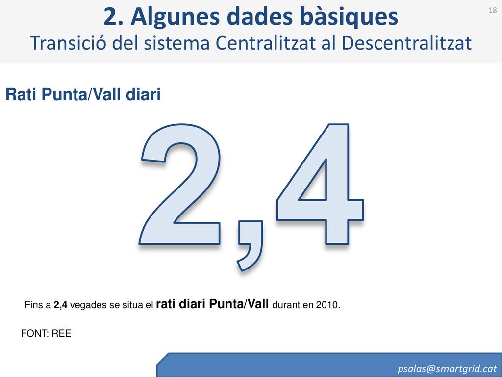 2. Algunes dades bàsiques Transició del sistema Centralitzat al Descentralitzat