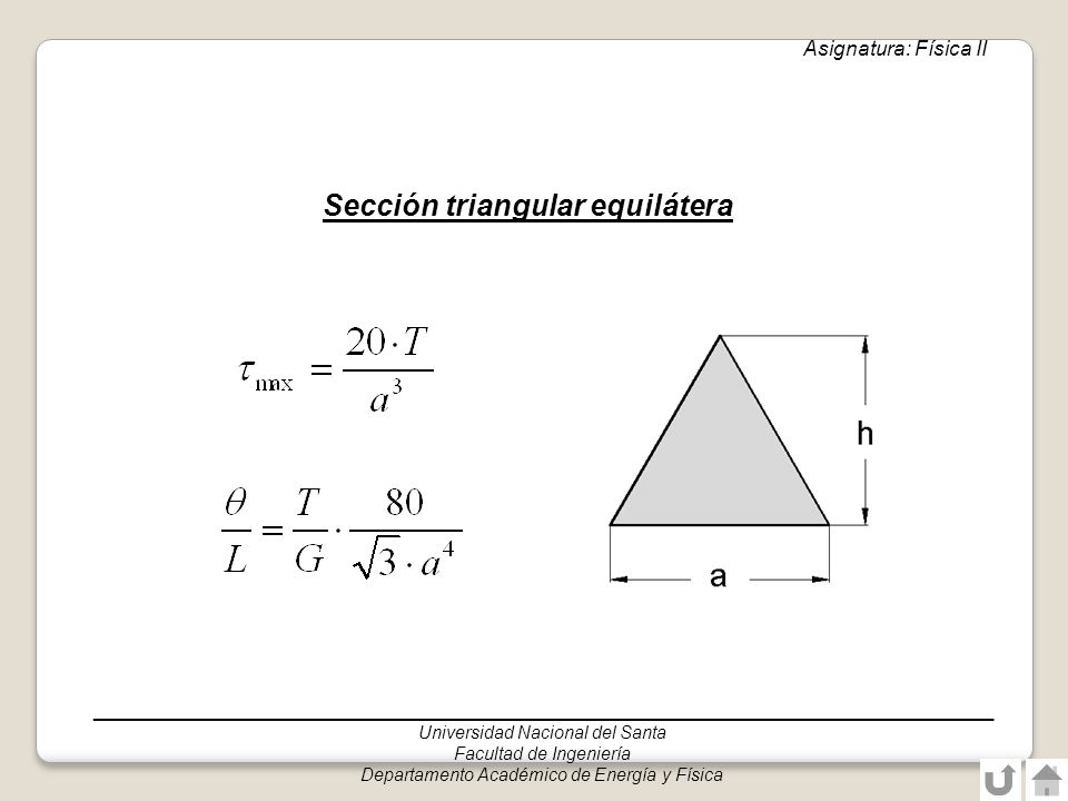 Sección triangular equilátera