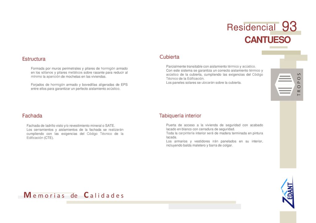 93 R e s i d e n c i a l CANTUESO M e m o r i a s de C a l i d a d e s