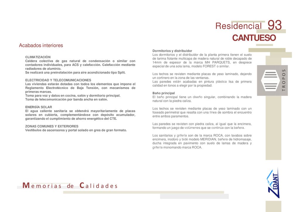 93 R e s i d e n c i a l CANTUESO M e m o r i a s de C a l i d a d e s