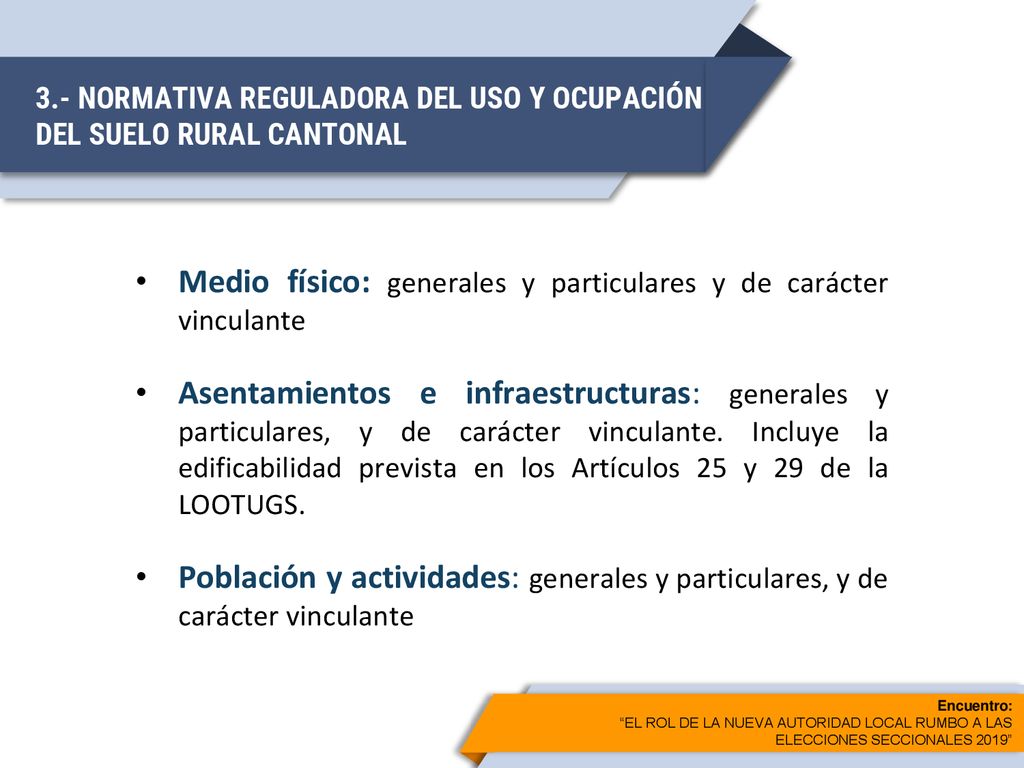 3.- NORMATIVA REGULADORA DEL USO Y OCUPACIÓN DEL SUELO RURAL CANTONAL