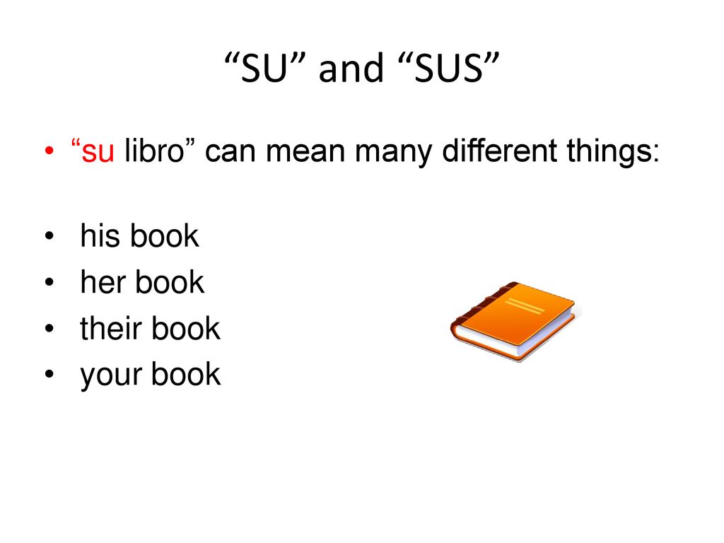 SU and SUS su libro can mean many different things: his book