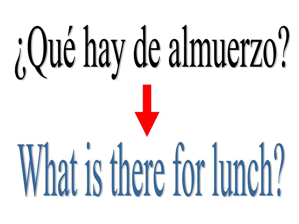 ¿Qué hay de almuerzo What is there for lunch