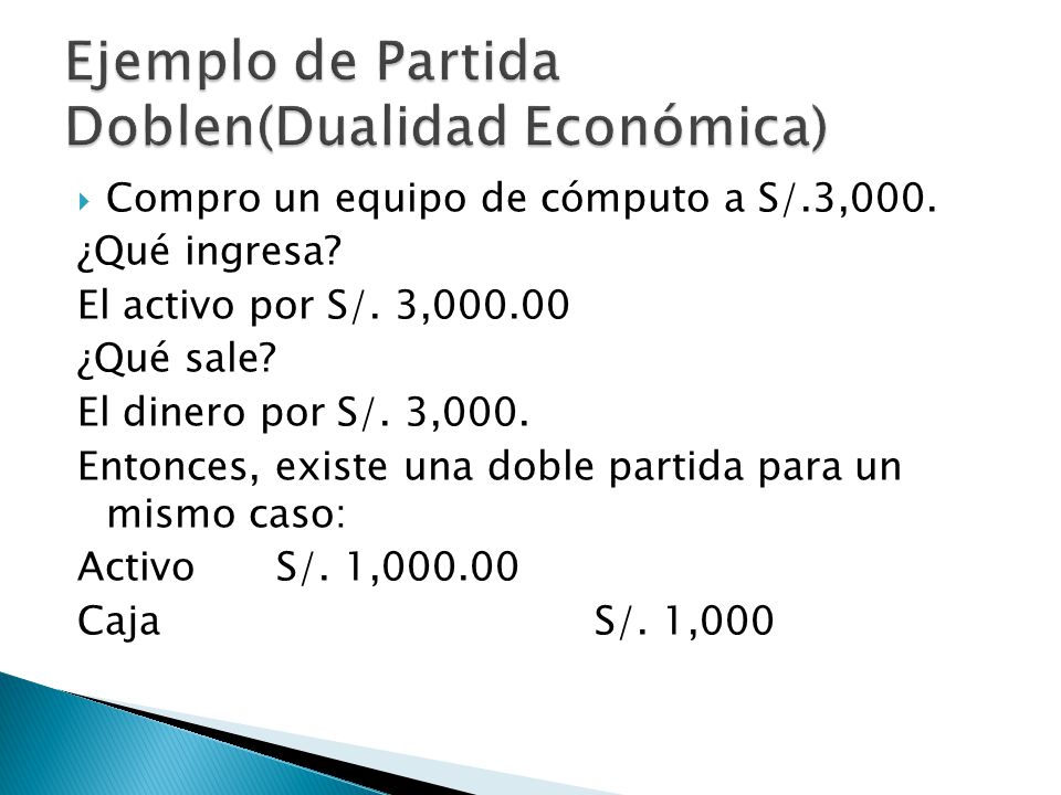 Ejemplo de Partida Doblen(Dualidad Económica)