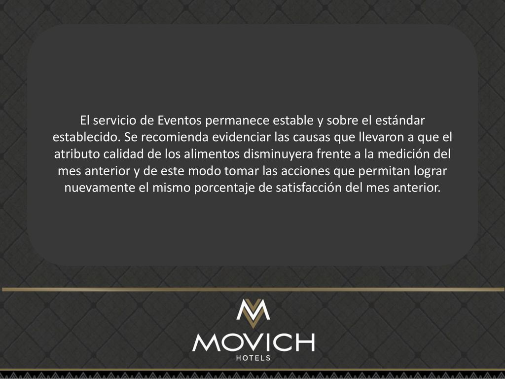 El servicio de Eventos permanece estable y sobre el estándar establecido.