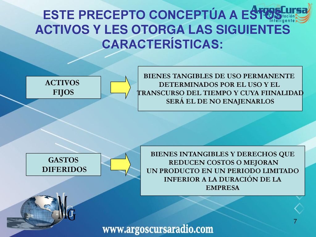 ESTE PRECEPTO CONCEPTÚA A ESTOS ACTIVOS Y LES OTORGA LAS SIGUIENTES CARACTERÍSTICAS: