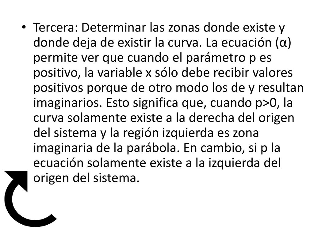 Tercera: Determinar las zonas donde existe y donde deja de existir la curva.