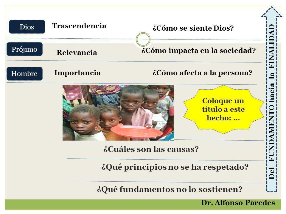 Coloque un título a este hecho: … Del FUNDAMENTO hacia la FINALIDAD